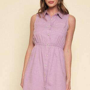 **NEW** MYSTREE EMBROIDERED BUTTON DOWN SHIRT DRESS